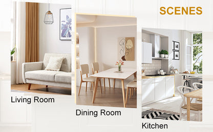 Modern Minimalist Rectangular Glass  Dining Table for 4-6 With 0.31' Tempered Glass Tabletop and Golden Plating Metal Le