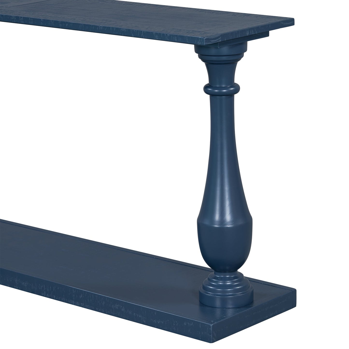 Vintage Sofa Table Console Table With Luxurious Pine Veneer and Elegance Vase-Leg Design,for Living Room Study Room Entr