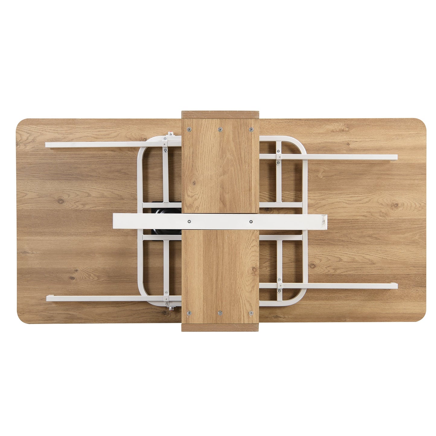 Modern Compact 63inch 5-Piece Extendable Dining Table Set, Foldable Square Kitchen Table Set With Storage Rack and 4 PU