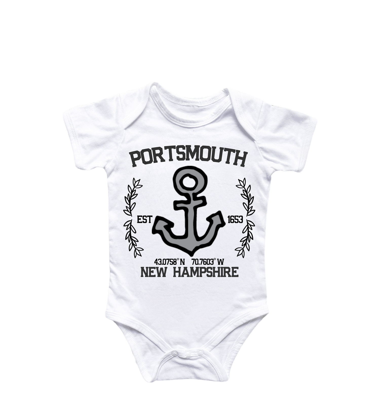 Portsmouth New Hampshire - Baby Boy Girl Clothes Infant Bodysuit Funny Cute Newborn