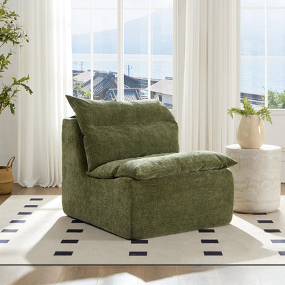 3 Seat Chair Sofa Lounge Chair With Backrest Fully Compressed Sofa Suitable for Living Room, Bedroom, Polyester,GREEN