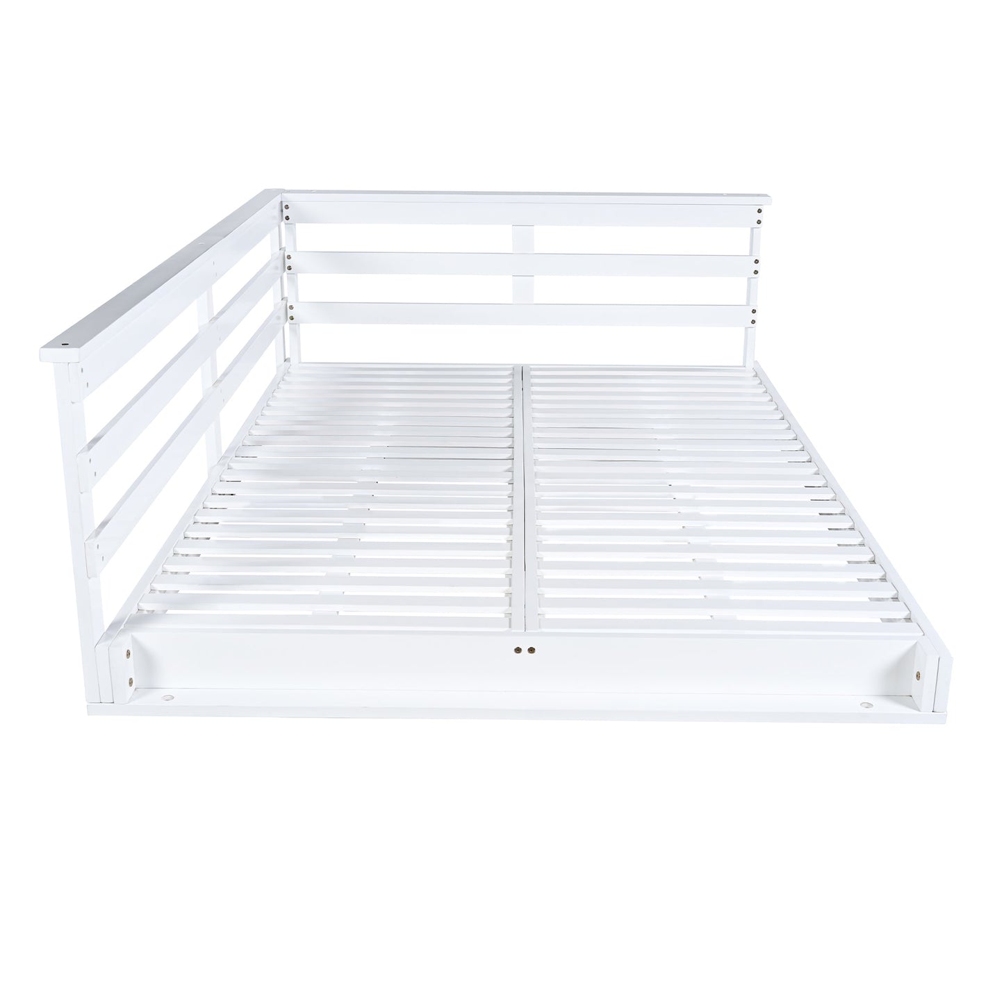 Acacia Wood Porch Swing Bed for Outdoor With Hemp Ropes - Full Size Patio Hanging Bed, 350lbs Capacity, Open-Side Minima