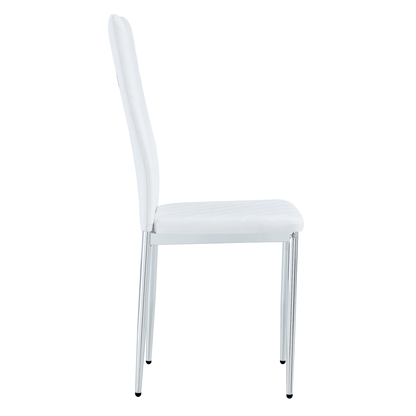 Modern Style Dining Chairs Set of 6 in White, Essential for Minimalist Homes.Meeting Family Dining Needs,PU Material Sea