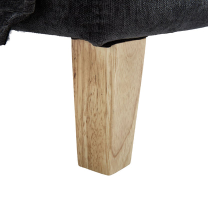 Mid-Century Modern Foldable Sofa Bed Recliner, 3-In-1 Convertible Sleeper With Three Pillows, Black Chenille for Small S