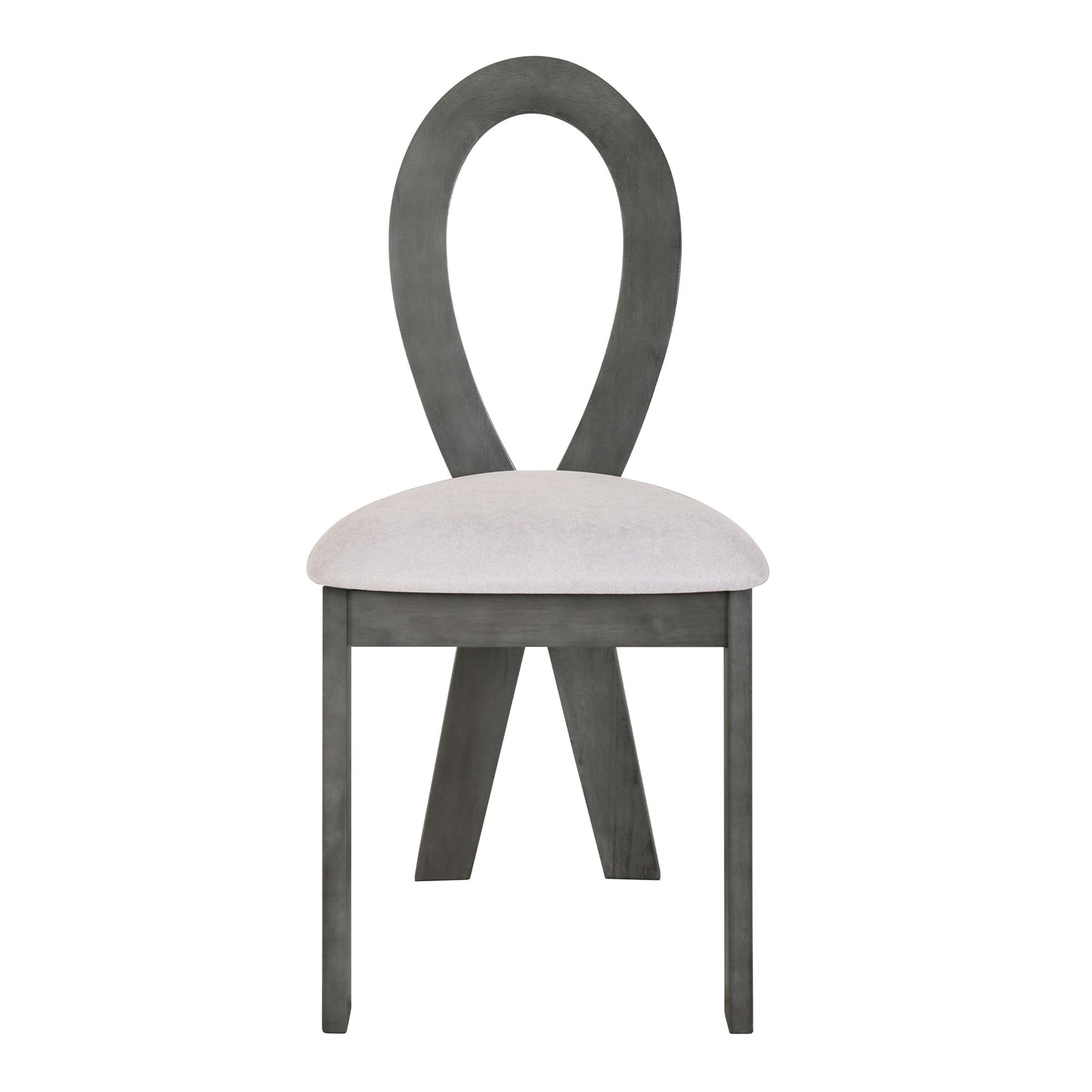 Modern 7-Piece Dining Table Set With Trestle Dining Table and 6 Upholstered Dining Chairs, Compact Kitchen Table Set For