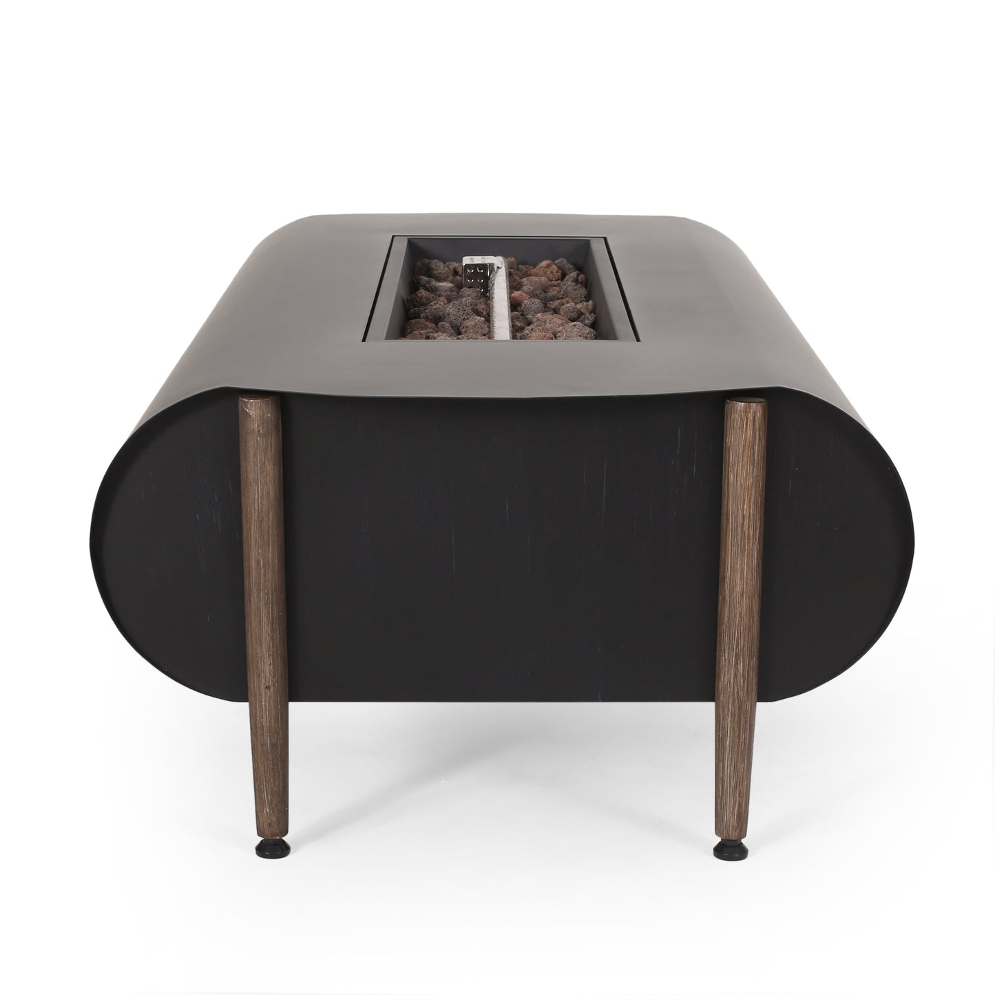Vernon Rectangle Fire Pit 50,000 BTU Dark Gray Iron 50x25.5x15.25 Inches