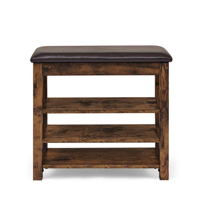 A Height-Adjustable Shoe-Changing Bench Made of High-Quality Wood, Equipped With a Comfortable Seat and Concealed Storag