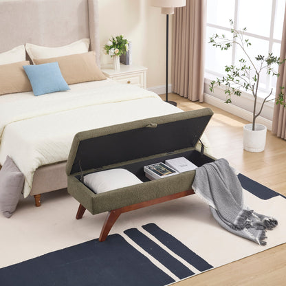 Teddy Wool Fabric, Solid Wood Feet for Solid Weighing, and Bed End Stool With Storage Function