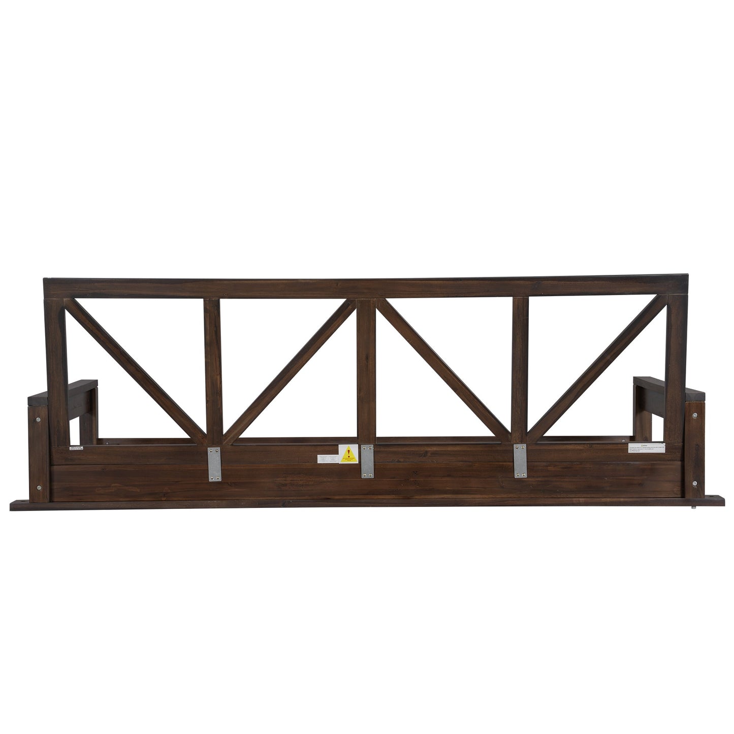 Acacia Wood Twin Size Patio Swing Bed Modern Porch Swing Hanging Bed Frame With 16.4ft Hemp Ropes for Garden,Backyard,Br