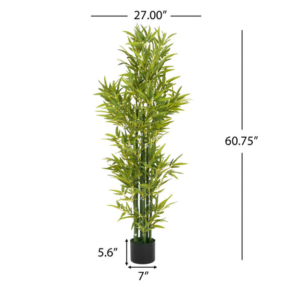 5' Artificial Bamboo With Pot, Set of 2