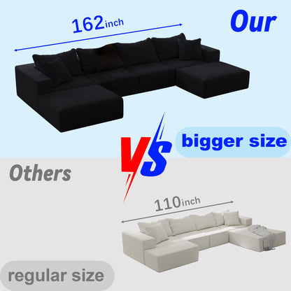 Oversized Sponge Cloud Sofa,Modern Upholstered Sectional Sofa Couch Set,Modular 162' L Shaped Sectional Living Room Sofa