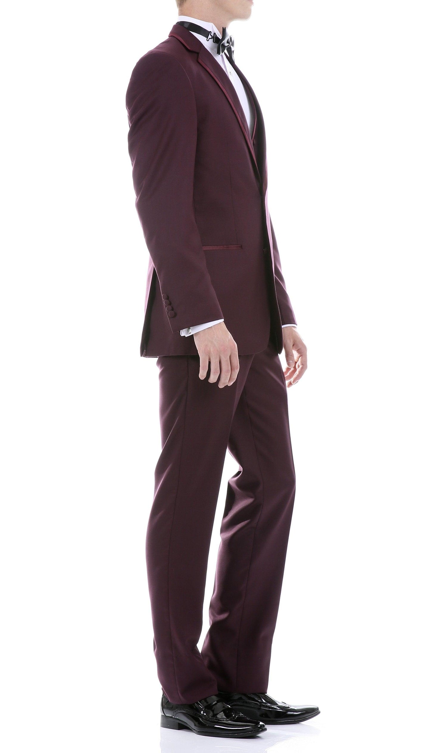 Celio Burgundy 3 Piece Slim Fit Tuxedo