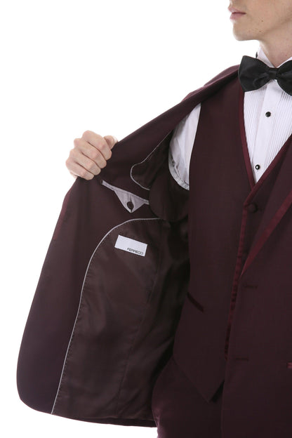 Celio Burgundy 3 Piece Slim Fit Tuxedo