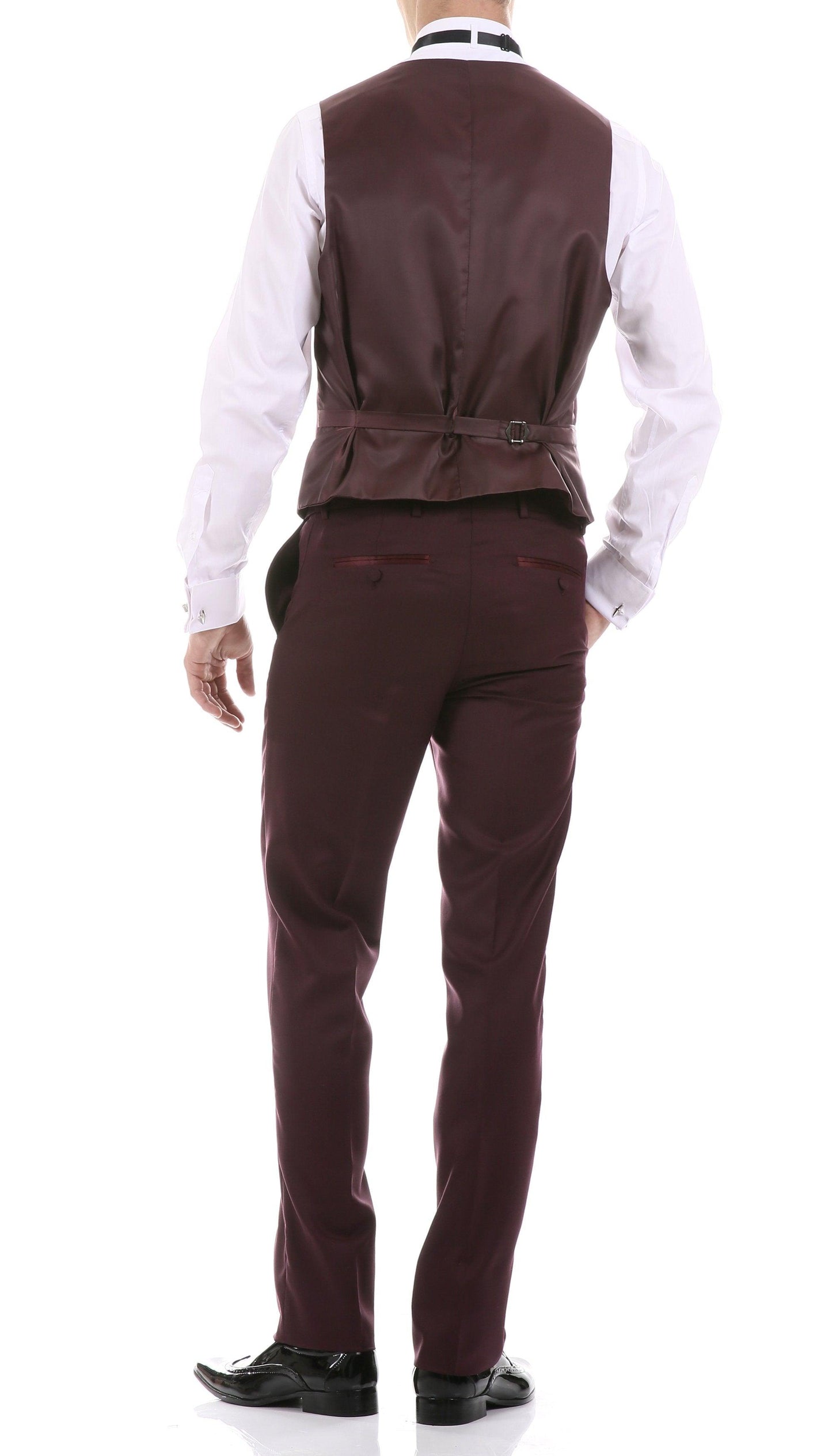 Celio Burgundy 3 Piece Slim Fit Tuxedo