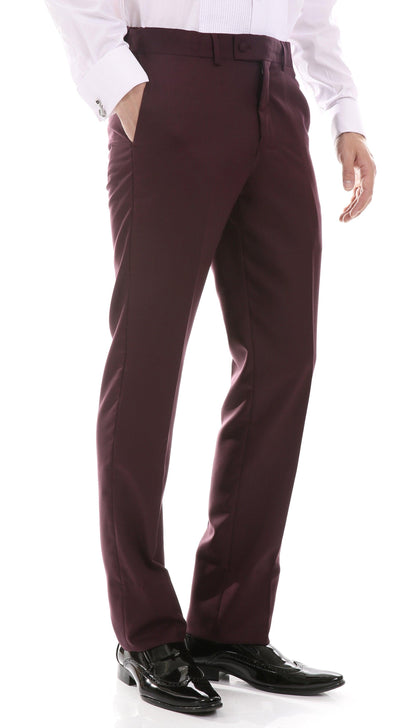 Celio Burgundy 3 Piece Slim Fit Tuxedo