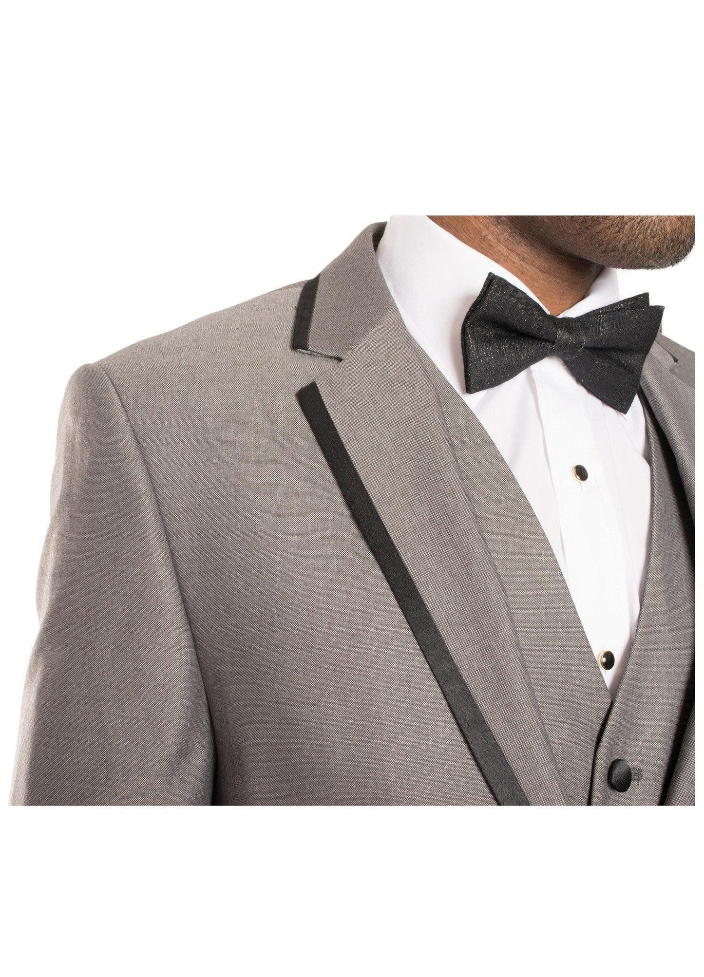 Celio Grey & Black Slim Fit 3 Piece Tuxedo