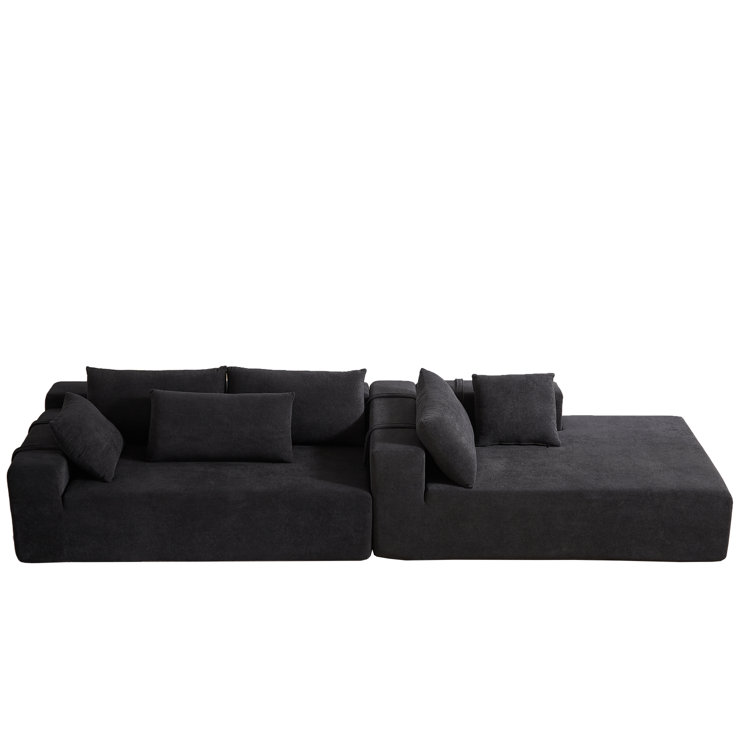 Modern Chenille Upholstered Sectional Sofa Couch Set,Modular 108' L Shaped Sectional Living Room Sofa Set With 6 Pillows