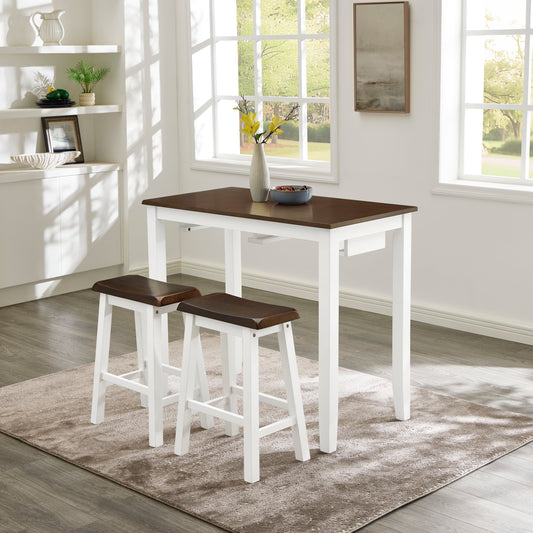 Bar Table and Chairs Set, 3 Piece Dining Table Set, Industrial Breakfast Table Set, for Living Room, Dining Room, Game R