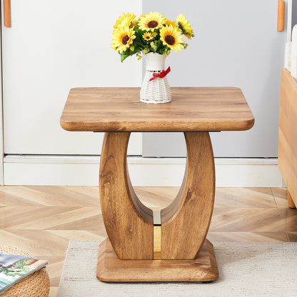 Modern Minimalist Wood Texture Sticker-Patterned MDF Square Coffee Table. Add a Quiet and Cozy Atmosphere to Your home.W