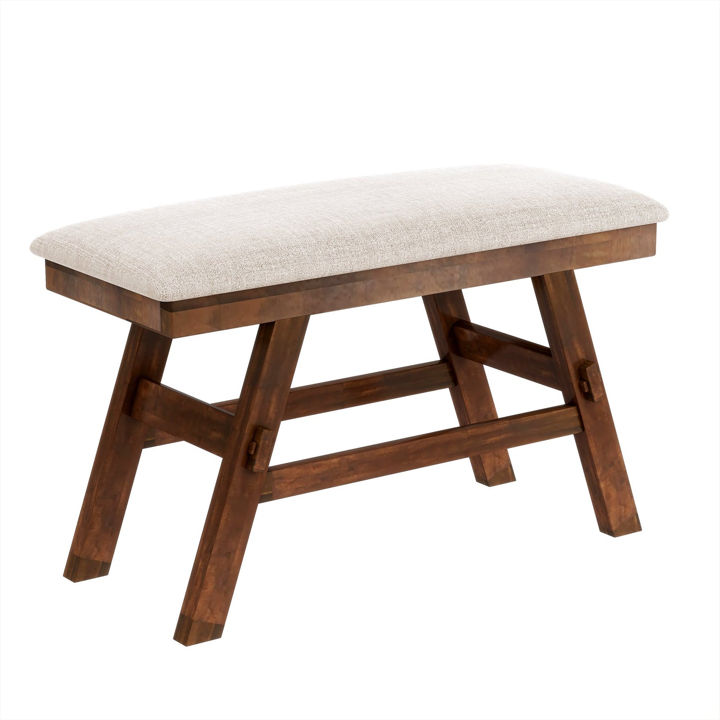 6-Piece Wood Counter Height Dining Table Set With Storage Shelf, Kitchen Table Set With Bench and 4 Chairs,Rustic Style,