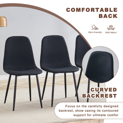 Table and Chair set.Modern Multifunctional Lifting Platform,Walnut Wood Grain Sticker MDF Desktop, Black Metal Legs.Pair