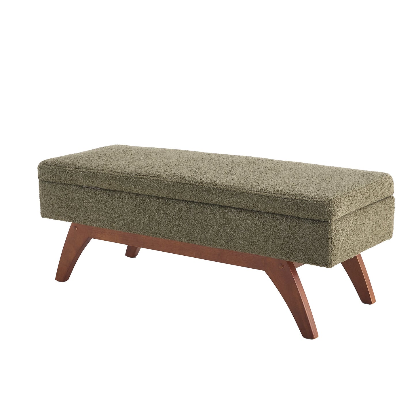 Teddy Wool Fabric, Solid Wood Feet for Solid Weighing, and Bed End Stool With Storage Function