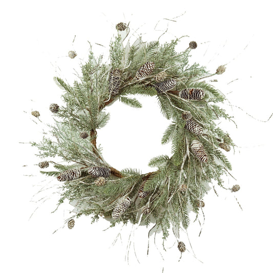 D24' Pine/Pinecone Wreath, Green