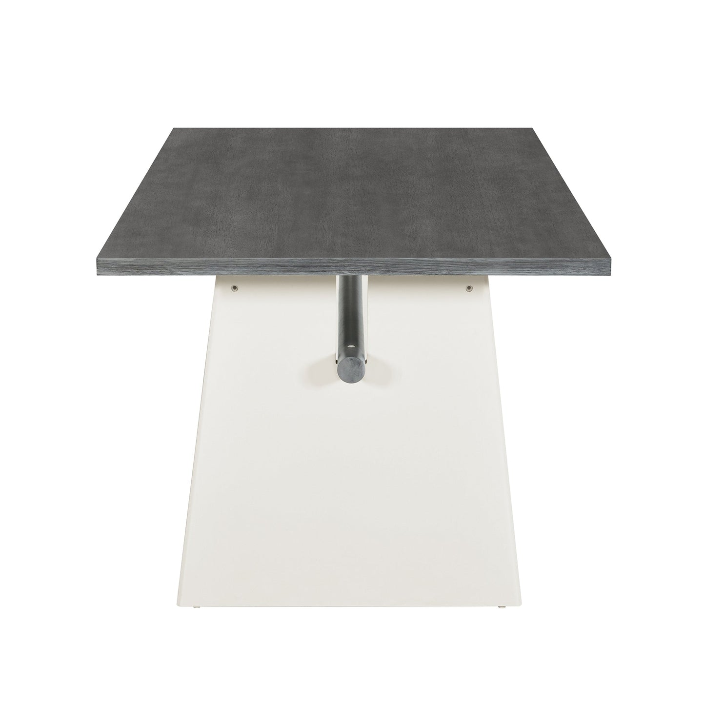 Modern 7-Piece Dining Table Set With Trestle Dining Table and 6 Upholstered Dining Chairs, Compact Kitchen Table Set For