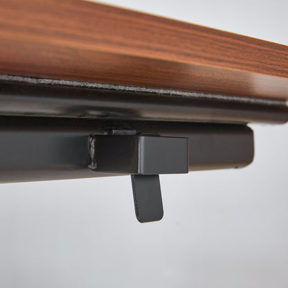 Table and Chair set.Modern Multifunctional Lifting Platform,Walnut Wood Grain Sticker MDF Desktop, Black Metal Legs.Pair