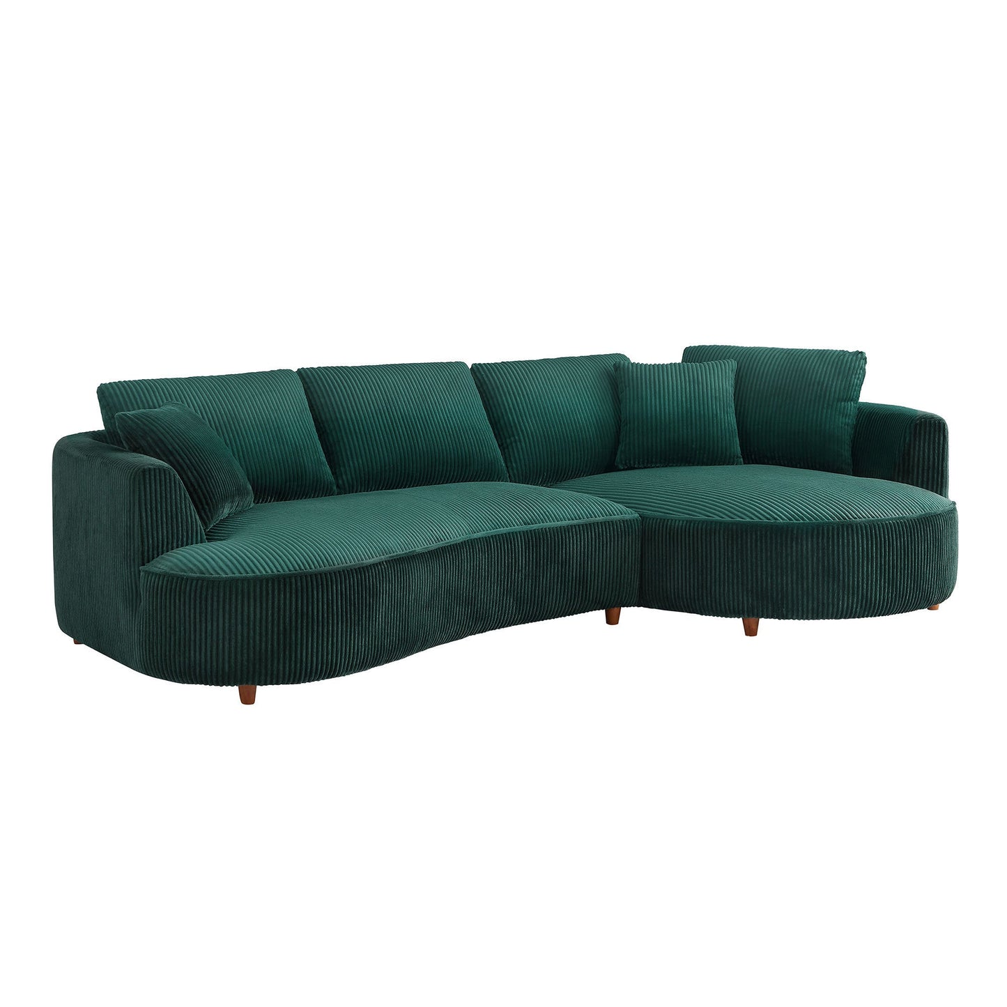 122.04 Inch Corduroy Upholstered Sectional Sofa With Right Facing Chaise for Living Room Office Corner Corduroy Modern S
