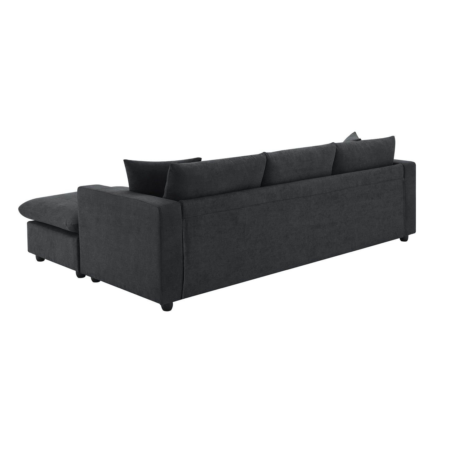101*66' Modern Sectional Sofa With Throw Pillows,Cloud L-Shaped Couch Set With Wide Seat,4 Seat Polyester Comfy Fabric C