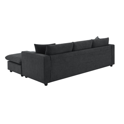 101*66' Modern Sectional Sofa With Throw Pillows,Cloud L-Shaped Couch Set With Wide Seat,4 Seat Polyester Comfy Fabric C
