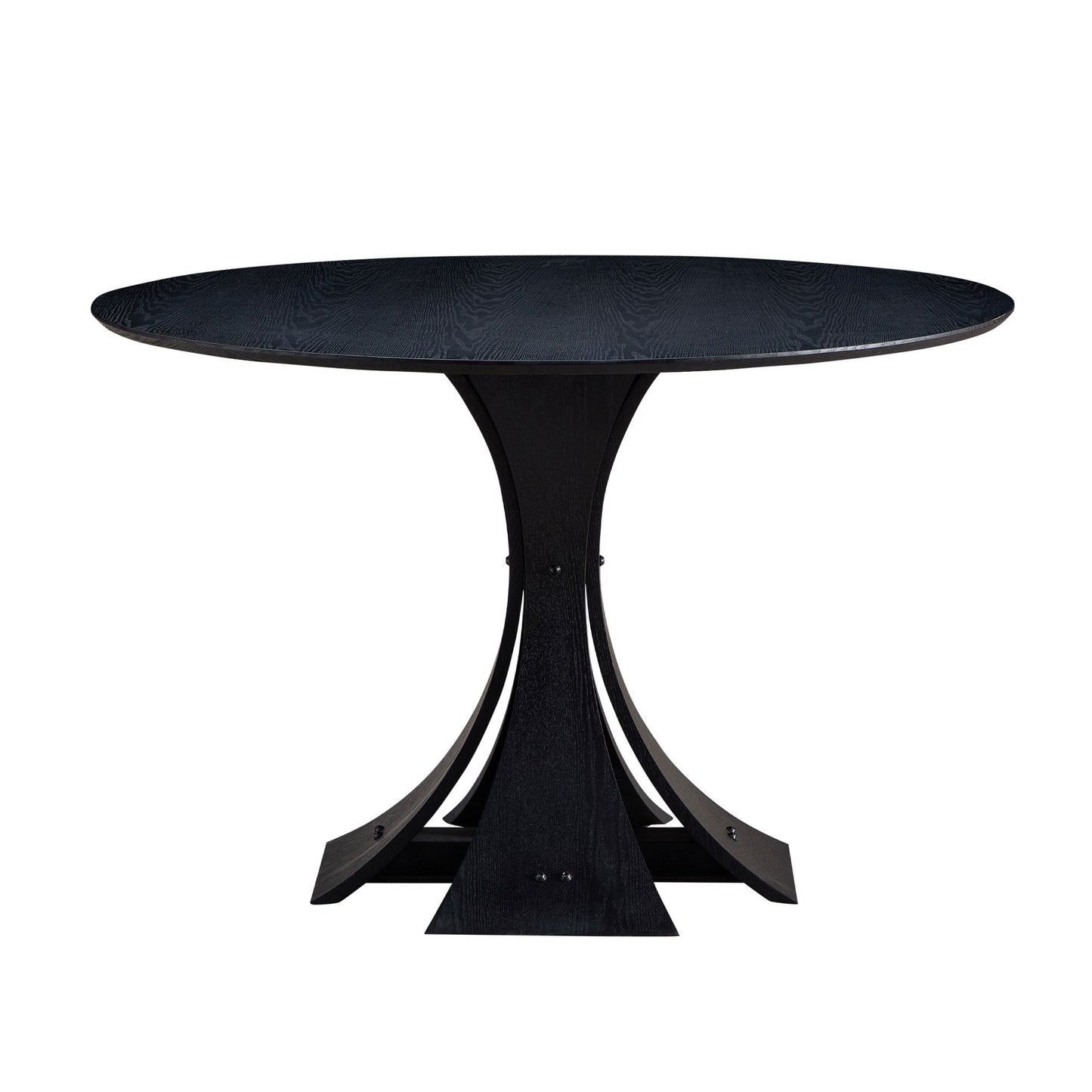 47.24'' Round Modern Style MDF Wood Dining Table in Black Suitable for Kitchen, Living Room, Cafe, Milk Tea Shop