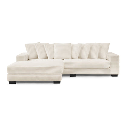 Corduroy Tufted Upholstered Sleeper Sectional Sofa, L-Shaped Modular Convertible Sofa , Can Freely Change the Position O