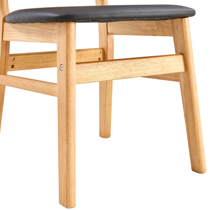 4 the Stylish and Durable Solid Wood Dining Chair, Small Curved Back, PU Cushion, and Beautiful Shape Match Perfectly Wi