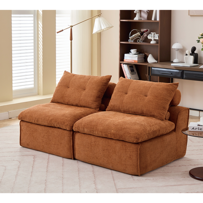 Modular Sofa,No Armrests,At Will DIY,Soft Chenille Fabric,Neck Pillow-Back Lounge Sofa Chair,Reading Nook, or Apartment