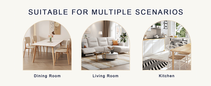 Table and Chair set.A Minimalist Retro Rectangular Dining Table With a Specially Textured Top and Black Metal legs.Paire