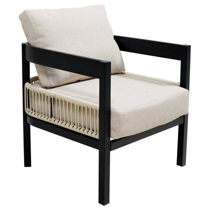 Multi-Person Outdoor Iron Sofa Set With a Table, Rattan Decoration, Waterproof, Rust-Proof, Suitable for Garden, Lawn Us