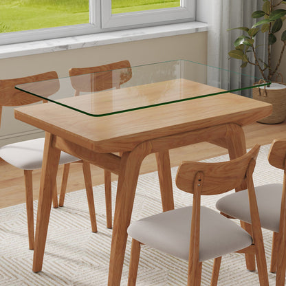 ONLY Separate Glass Tabletop.24*36 Inch Rectangular Heat-Resistant Transparent Tempered Glass Tabletop.Suitable for Vari