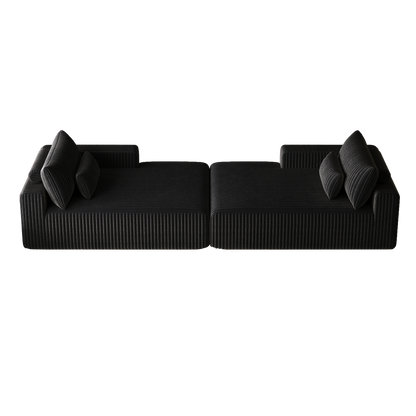 102' Oversized Sectional Lounge Chaise,No Assembly Required,Cloud Plush Loveseat With Reclining Sofa Bed,Fluffy Modern S