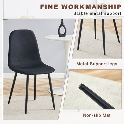 Table and Chair set.Modern Multifunctional Lifting Platform,Walnut Wood Grain Sticker MDF Desktop, Black Metal Legs.Pair