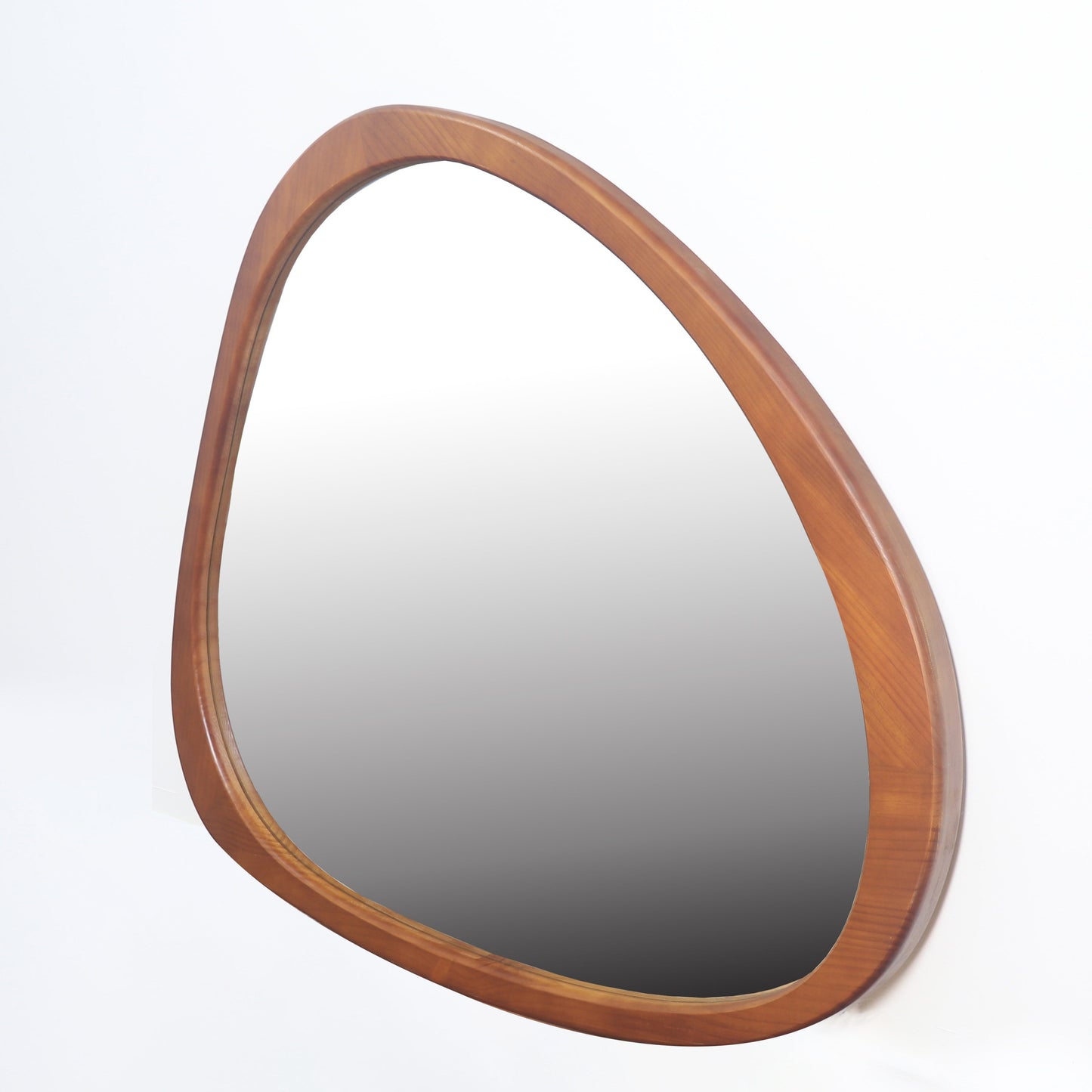 Solid Wood Mirror 45 Inch Asymmetrical Wall Mirror Wooden Framed Mirror Large Sized Dressing Mirror, for Living Room, Be