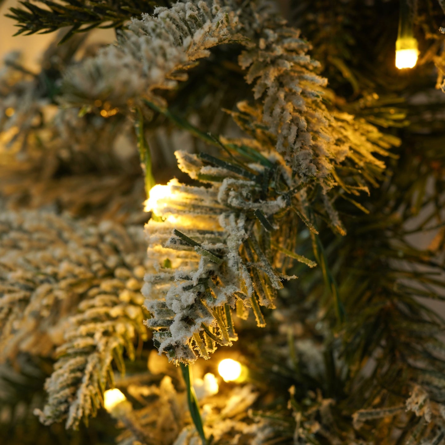 Pre-Lit Christmas Artificial Tree 4-Piece Set, Garland, Wreath and Set of 2 Entrance Trees, X-Mas With LED Lights, PVC F