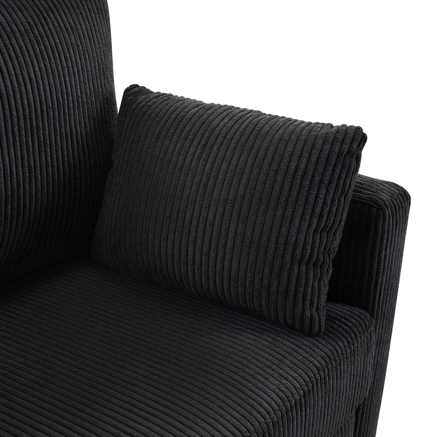 Twin Size Sofa Bed 47.2' Sleeper Sofa Loveseat With Foldable Mattress, Side Table, Storage Pocket, USB Ports, Black Cord