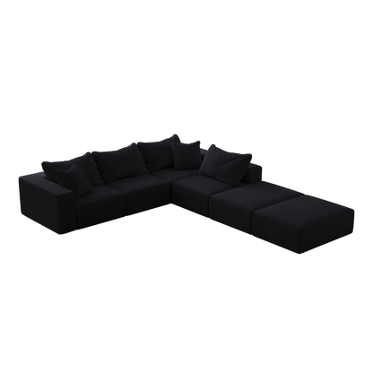 Oversized Sponge Cloud Sofa,Modern Upholstered Sectional Sofa Couch Set,Modular 162' L Shaped Sectional Living Room Sofa