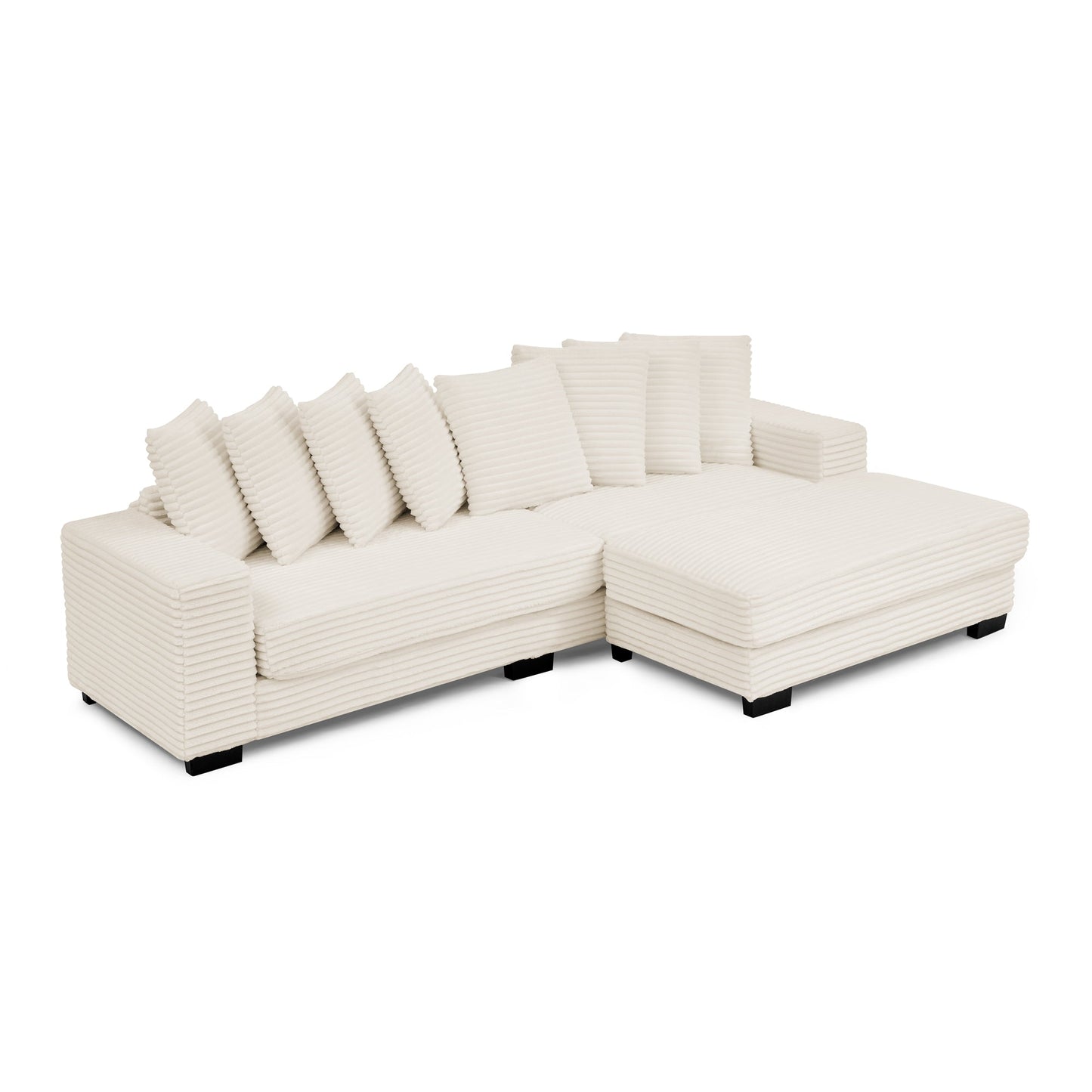 Corduroy Tufted Upholstered Sleeper Sectional Sofa, L-Shaped Modular Convertible Sofa , Can Freely Change the Position O