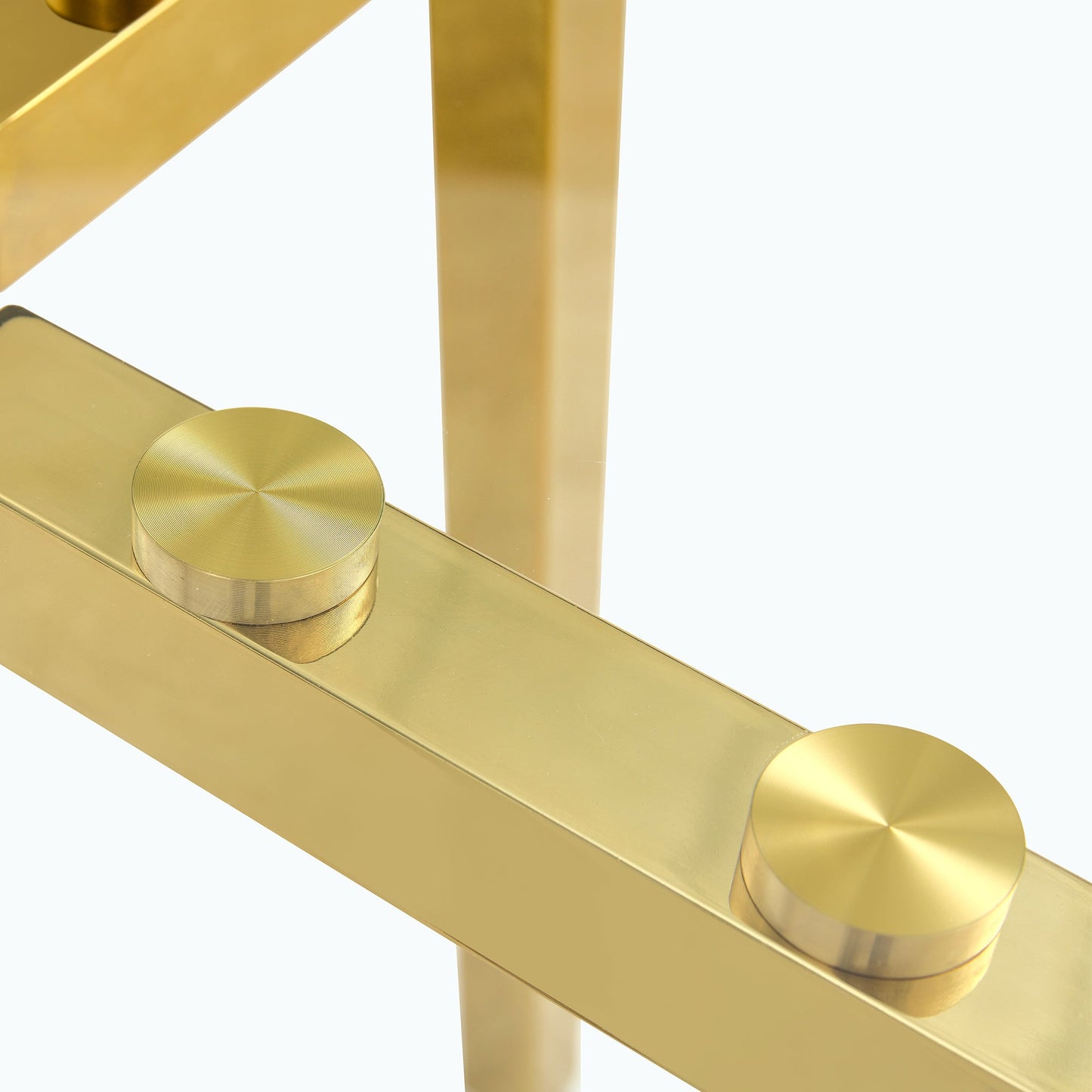 Modern Luxurious Round Tempered Glass Dining Table With Gold 7-Shaped Metal Legs,suitable for Family Meals, Office Confe