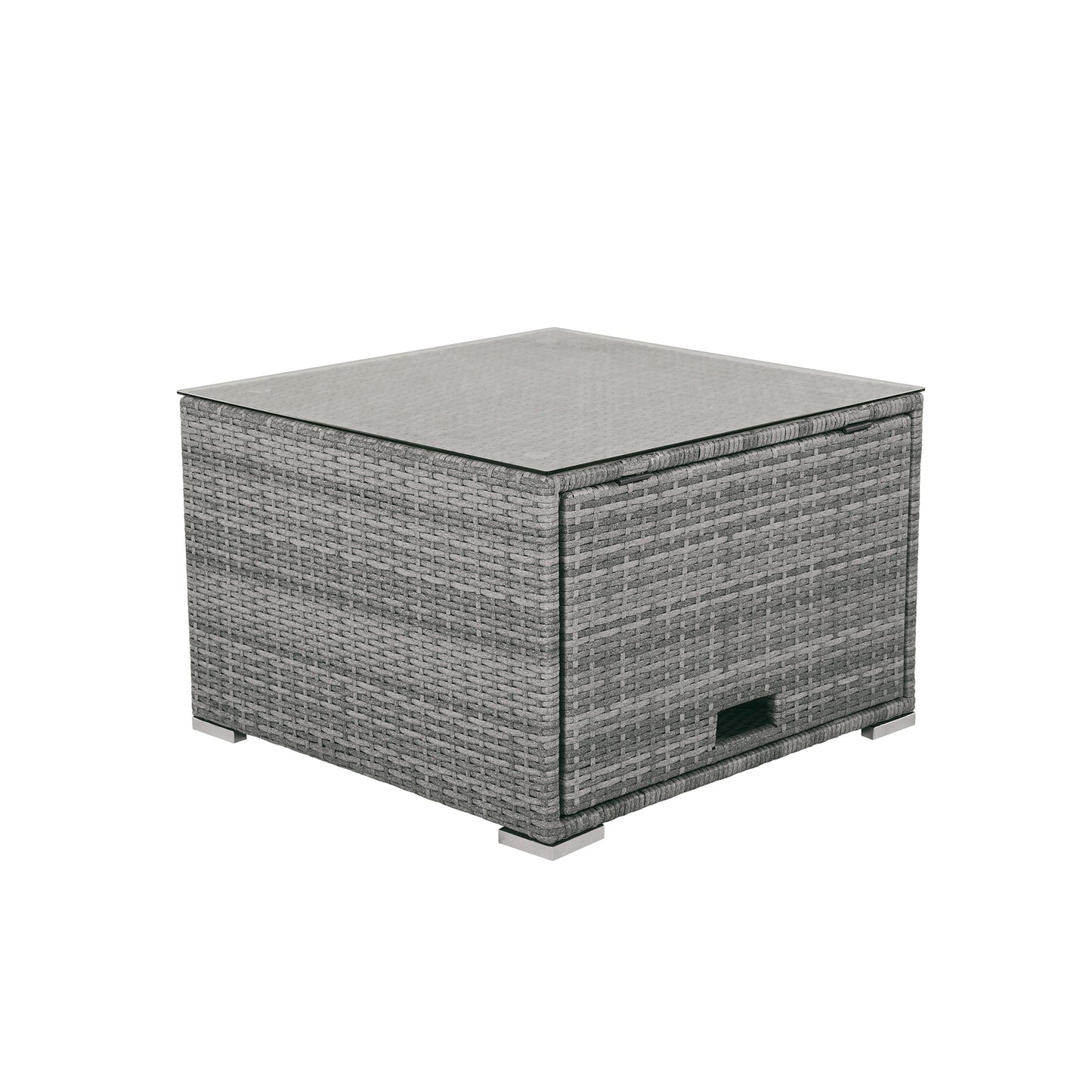 Patio Furniture Set Outdoor Daybed Rattan Sectional With Cushions and Center Table, Beige, Iron & Rattan, Multiple Sizes