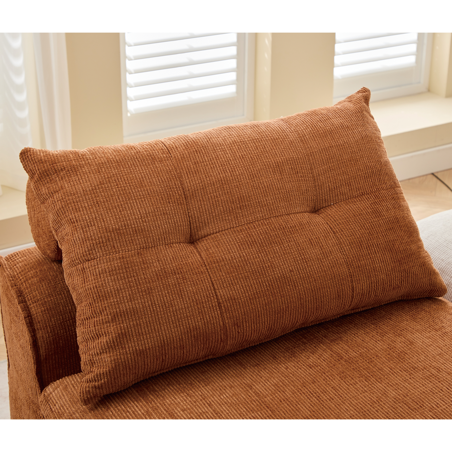 Modular Sofa,No Armrests,At Will DIY,Soft Chenille Fabric,Neck Pillow-Back Lounge Sofa Chair,Reading Nook, or Apartment