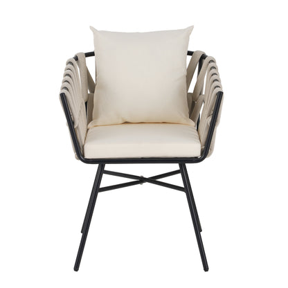Discover Unmatched Flexibility in Alfresco Dining With Six Creatively Arranged Chairs Made of Polyester Woven Tape and A